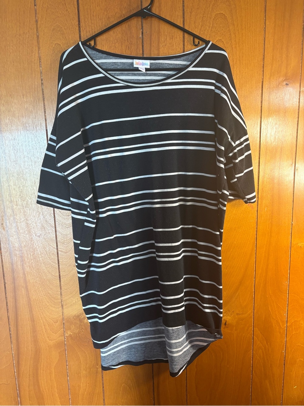 LuLaRoe Black and White Striped Woman's Top